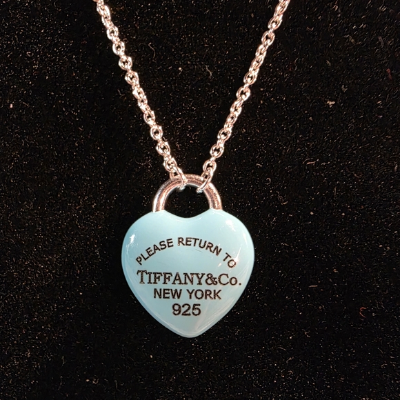 Tiffany & Co. Silver and Blue Heart Necklace - Picture 2 of 5